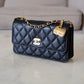 CHANEL 23S Black Caviar Wallet on Chain with Bag Charm Gold Hardware