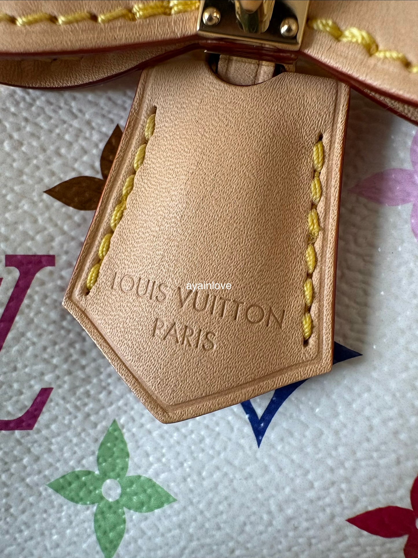 LOUIS VUITTON LV x TM White Multicolour Murakami Speedy 25 Gold Hardware
