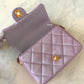CHANEL 21K Iridescent Pink Caviar My Perfect Square Mini Flap Bag Gold Hardware