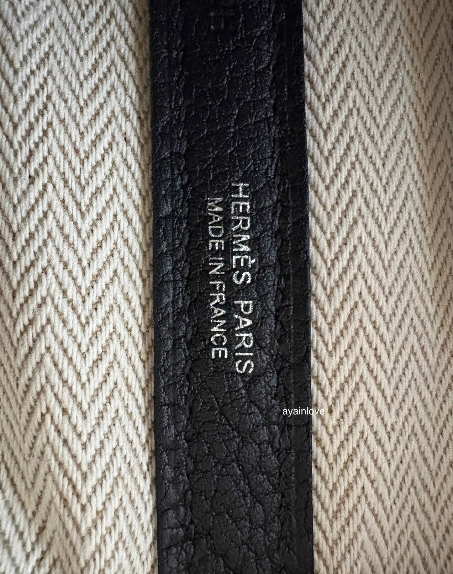 HERMES Garden Party 36 Noir Black Bag Palladium Hardware Stamp U