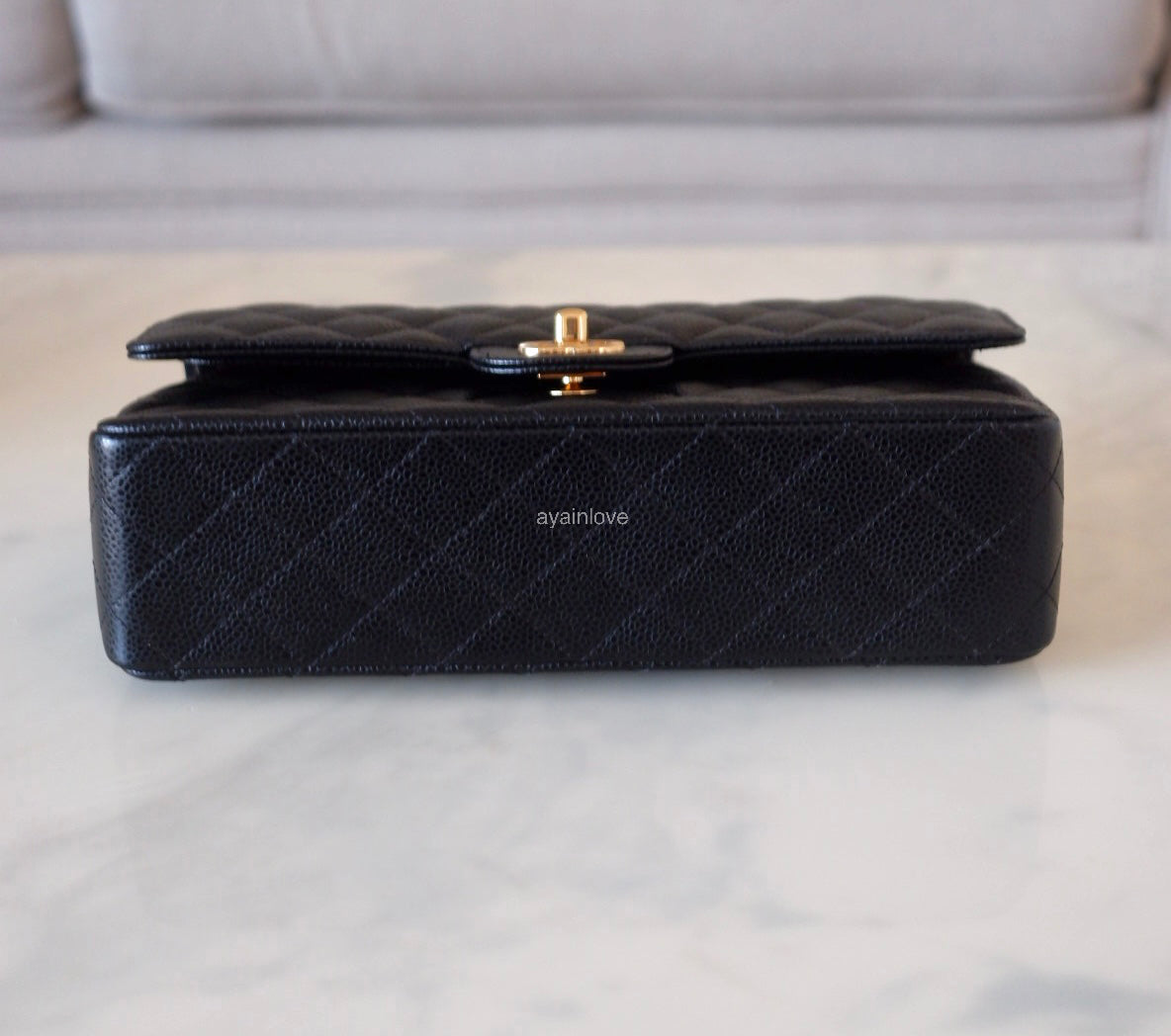 CHANEL Black Caviar Medium/Large Classic Flap Gold Hardware