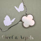 Van Cleef Arpels VCA White Mother of Pearl Magic Alhambra Pendant Necklace 18KT White Gold