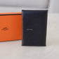 HERMES Calvi Black Noir Epsom Card Holder Palladium Hardware