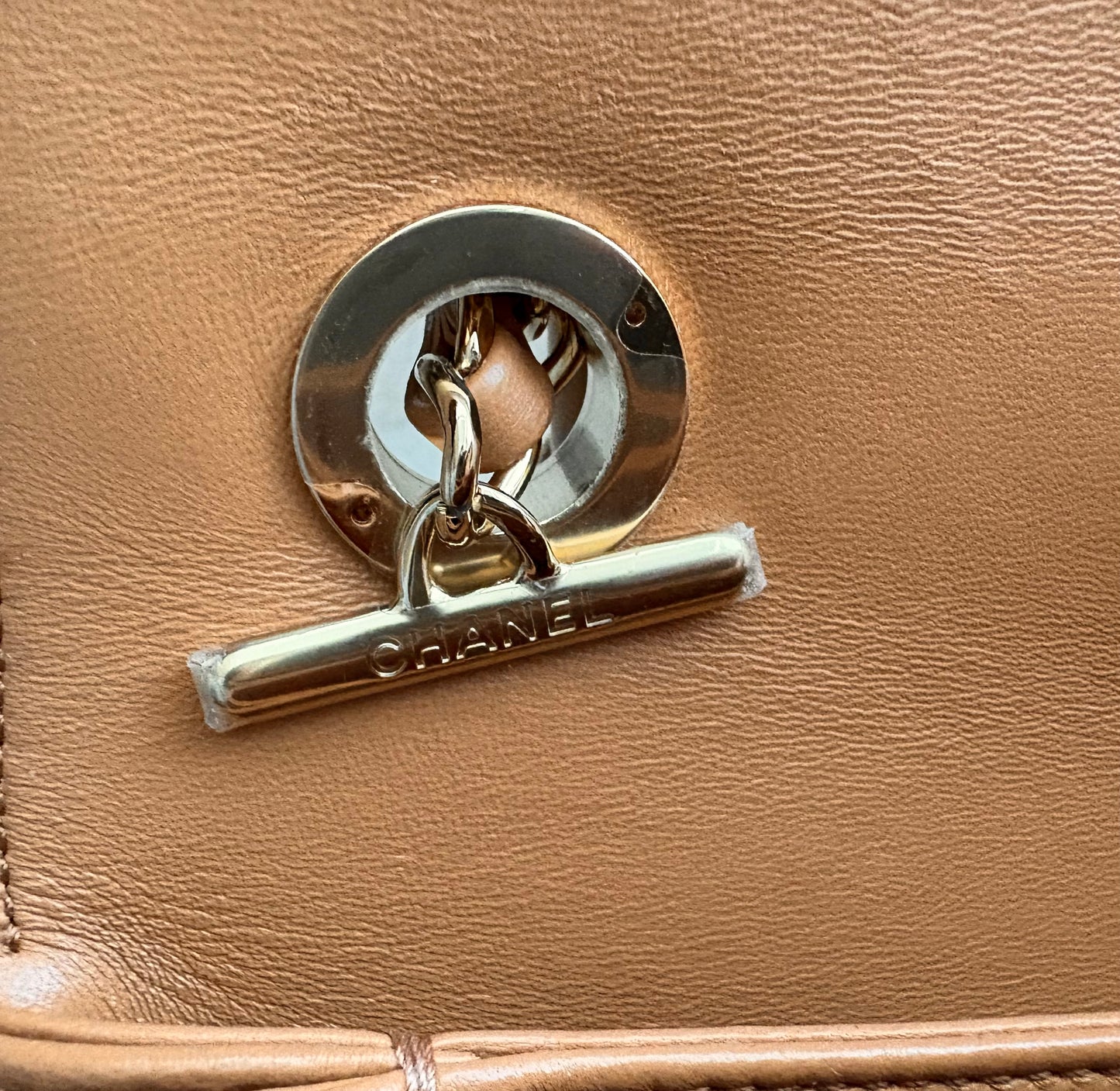 CHANEL Dark Beige Small Trendy Flap Bag Light Gold Hardware