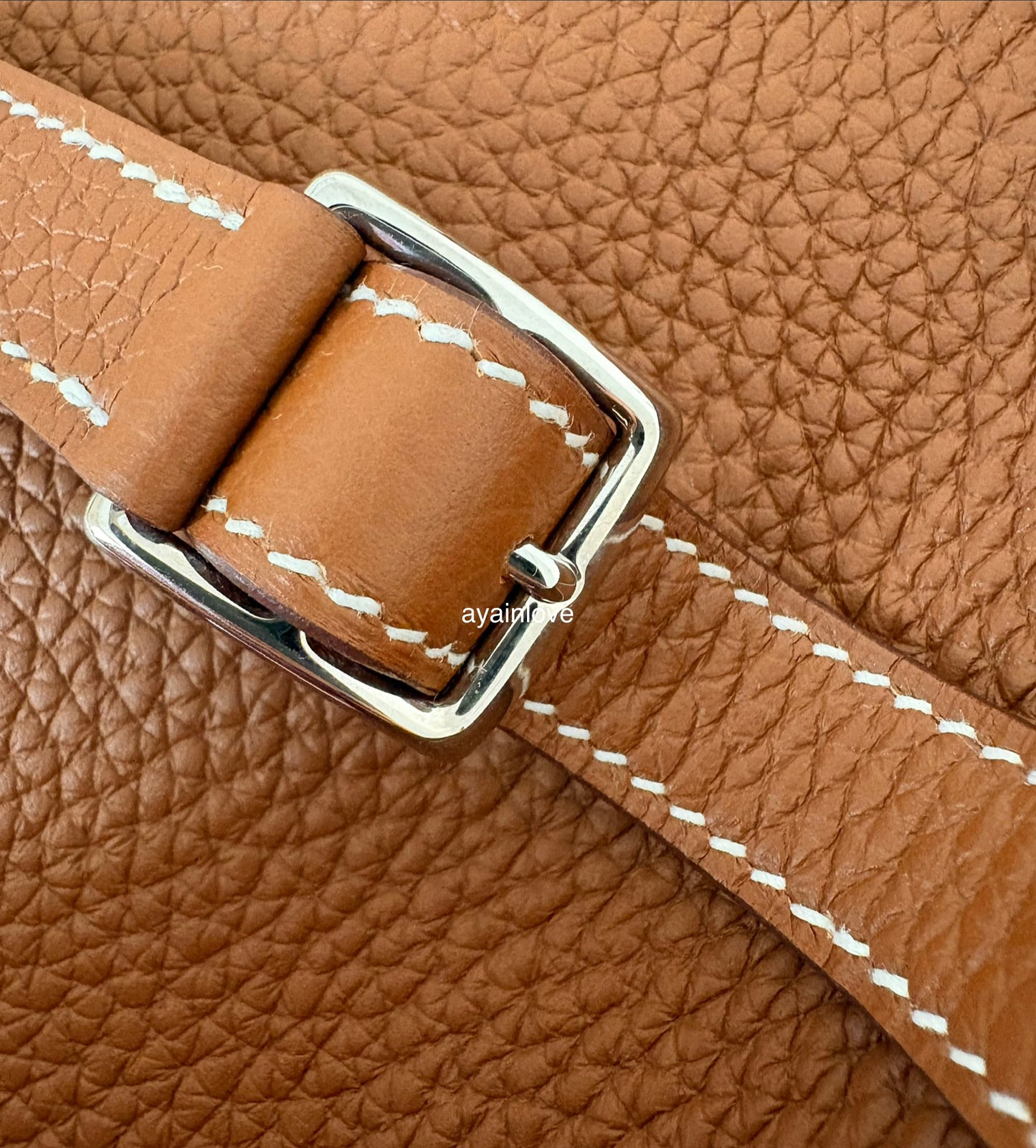 HERMES Halzan 25 Gold Clemence Palladium Hardware B Stamp