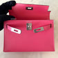 HERMES Mini Kelly 20 Pink Rose Lipstick Chèvre Mysore Palladium Hardware D Stamp