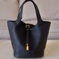 HERMES Picotin Lock 22 Black Noir Taurillion Clemence Gold Hardware K Stamp