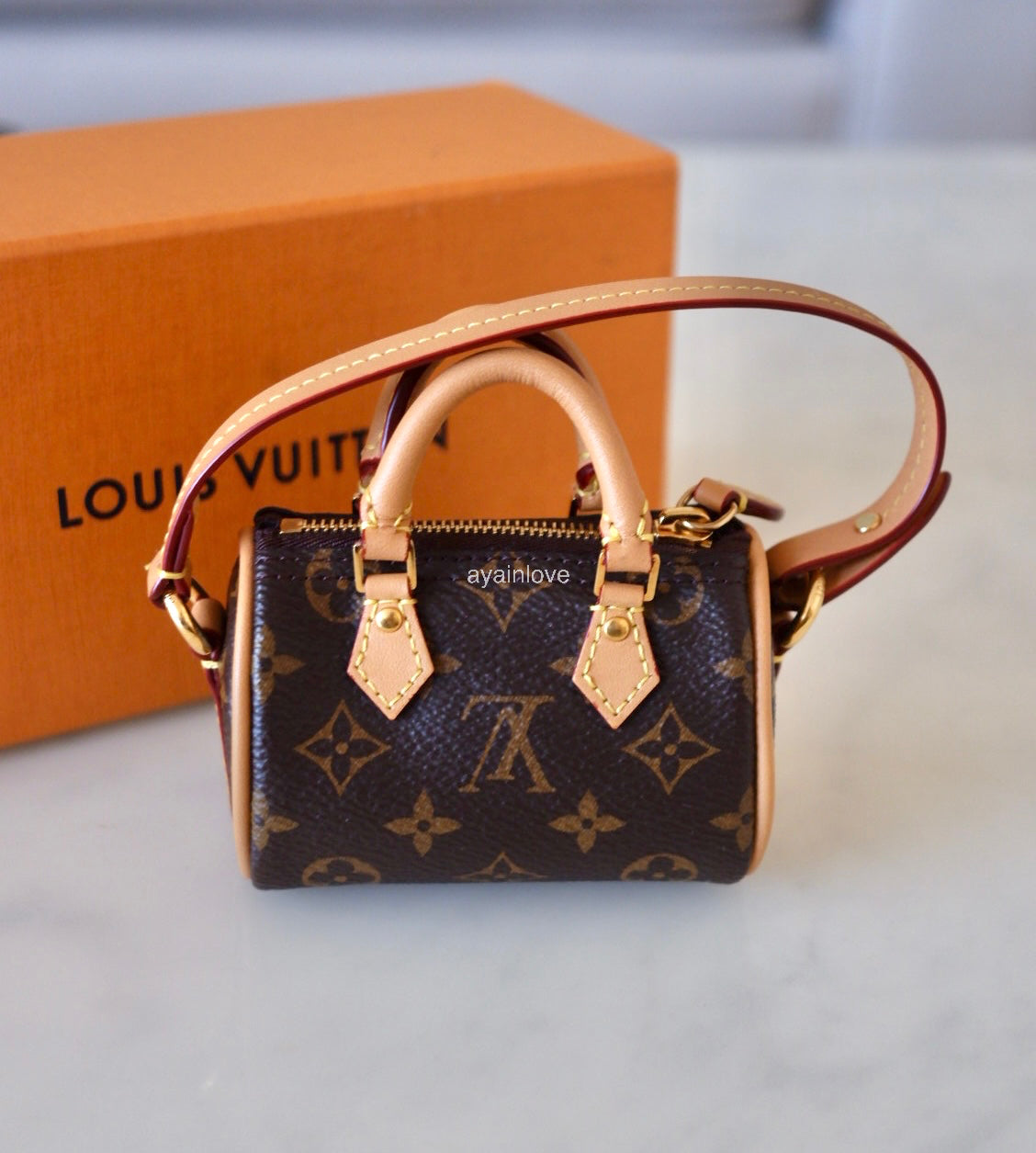 LOUIS VUITTON LV Micro Speedy Monogram Bag Charm