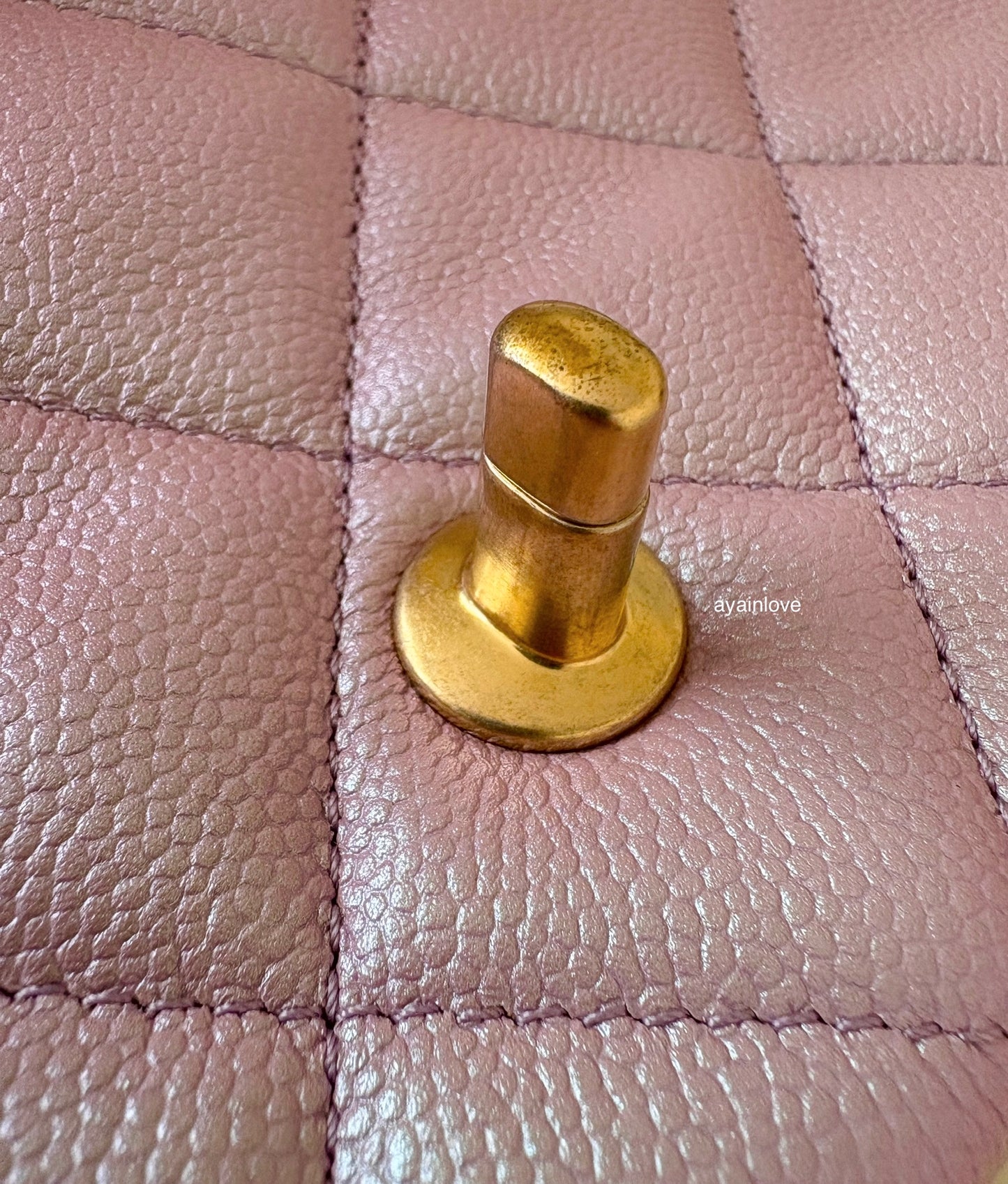 CHANEL 21K Iridescent Pink Caviar My Perfect Square Mini Flap Bag Gold Hardware