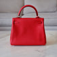 HERMES Kelly 25 Geranium Togo Retourne Palladium Hardware X Stamp