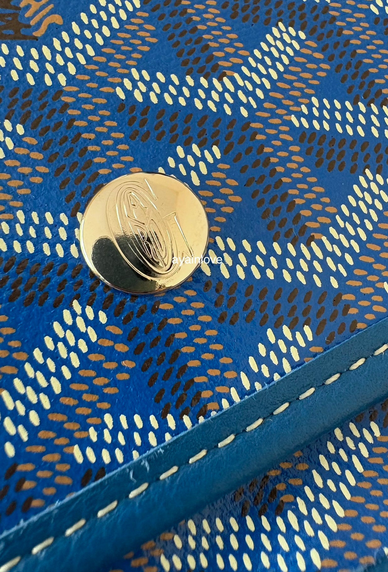 GOYARD Plumet Pocket Wallet Bag Sky Blue Goyardine Canvas