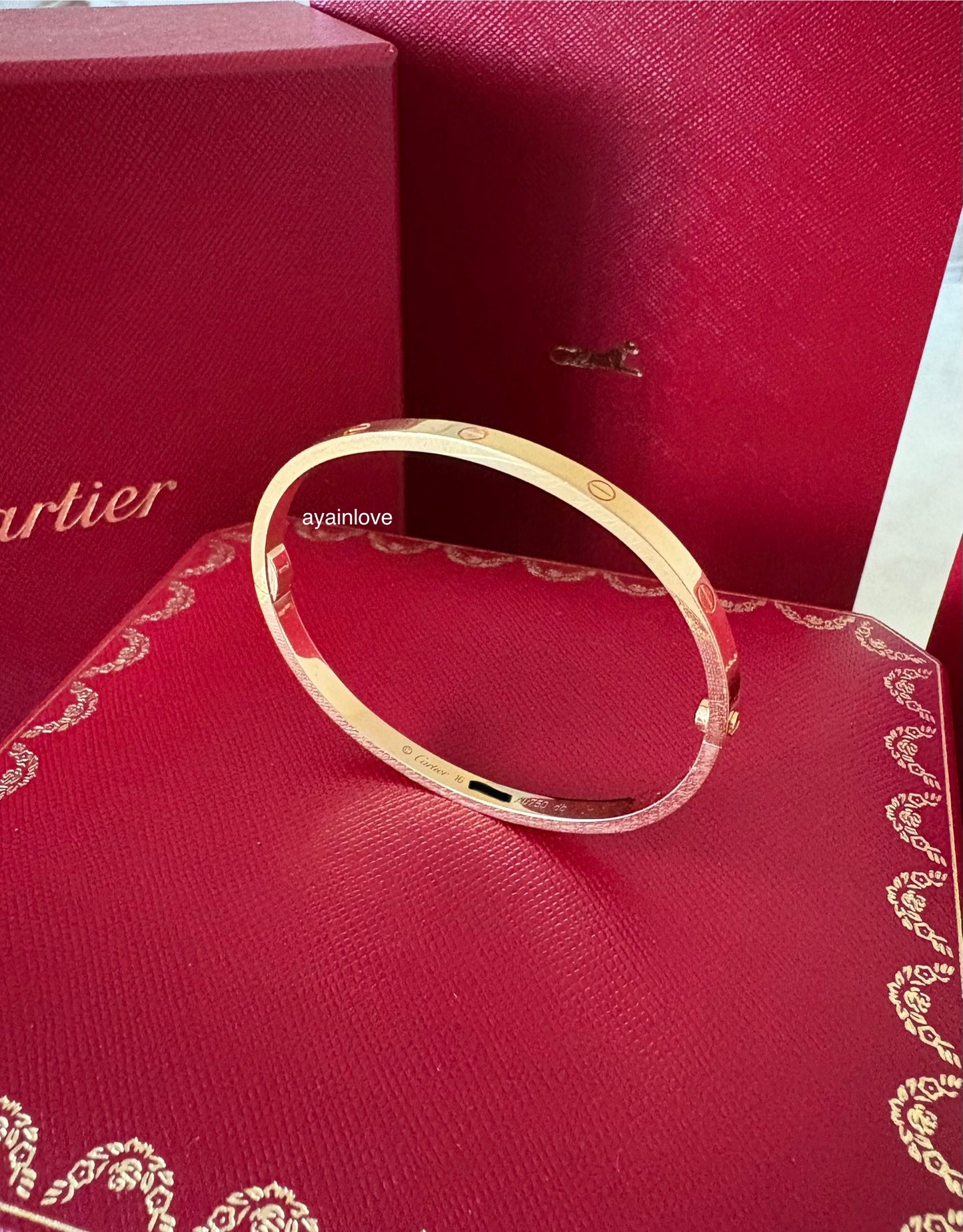 CARTIER 18KT Rose Gold LOVE Small Model Bracelet Size 16