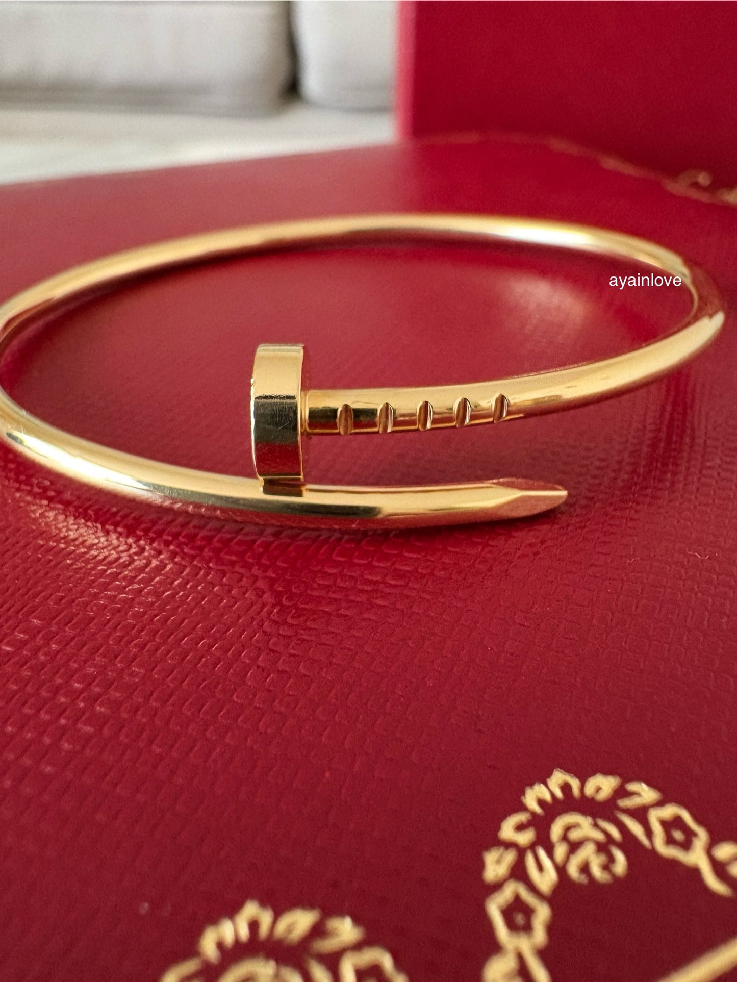 CARTIER 18KT Yellow Gold Small JUC Juste Un Clou Bracelet Size 15