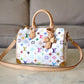 LOUIS VUITTON LV x TM White Multicolour Murakami Speedy 25 Gold Hardware