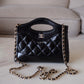 CHANEL Black Calfskin Mini 31 Shopping Bag Light Gold Hardware