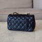 CHANEL 18B Black Caviar Quilted Rectangular Mini Flap Bag Light Gold Hardware