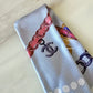 CHANEL Blue Multicolour Silk CC Twilly Scarf Bandeau