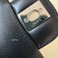 CHANEL 16S Black Caviar Chevron Classic Square Mini Flap Bag Silver Hardware