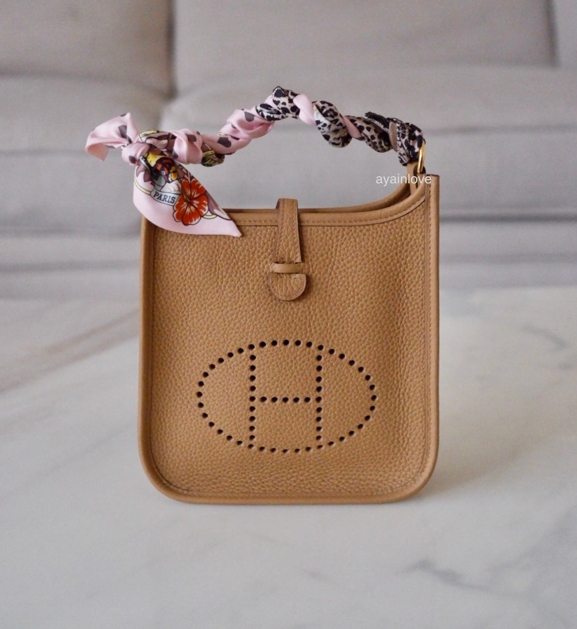 Hermes mini evelyne gold outlet