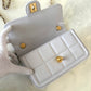 CHANEL 2025 Light Grey Lambskin Microchipped Quilted Chocolate Bar Mini Flap Bag Brushed Gold Hardware