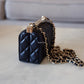 CHANEL 23A Black Lambskin CC Pearl Frame Clutch Bag Light Gold Hardware