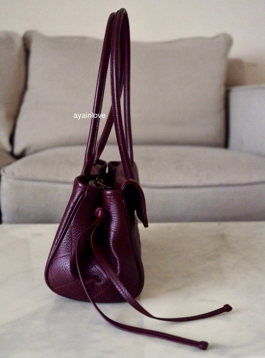 CHANEL 26S Burgundy Caviar Small Tote Urban Essential Bag Gold Hardware