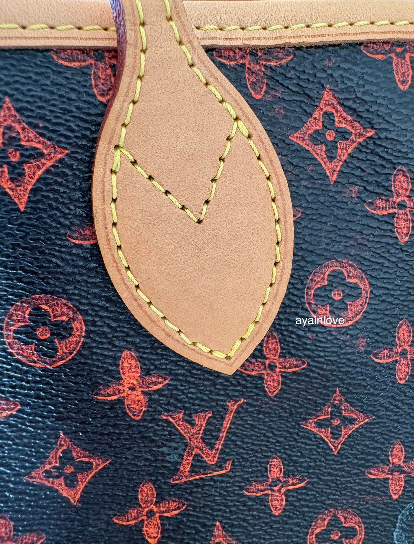 LOUIS VUITTON LV Limited Edition Grace Coddington Catogram Canvas Neverfull MM