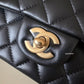 CHANEL Black Lambskin Top Handle Rectangular Mini Gold Hardware