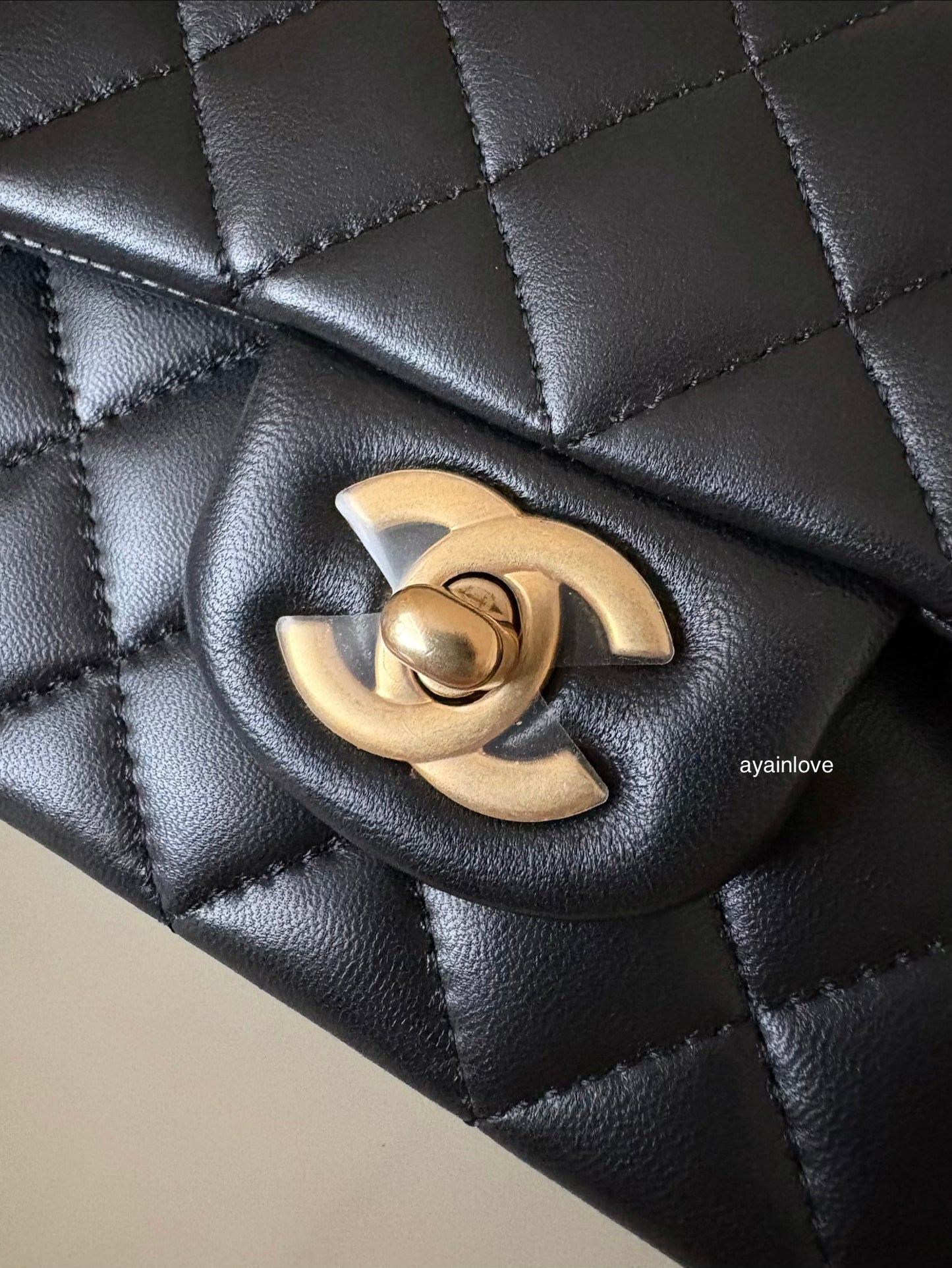 CHANEL Black Lambskin Top Handle Rectangular Mini Gold Hardware
