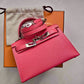 HERMES Mini Kelly 20 Pink Rose Lipstick Chèvre Mysore Palladium Hardware D Stamp