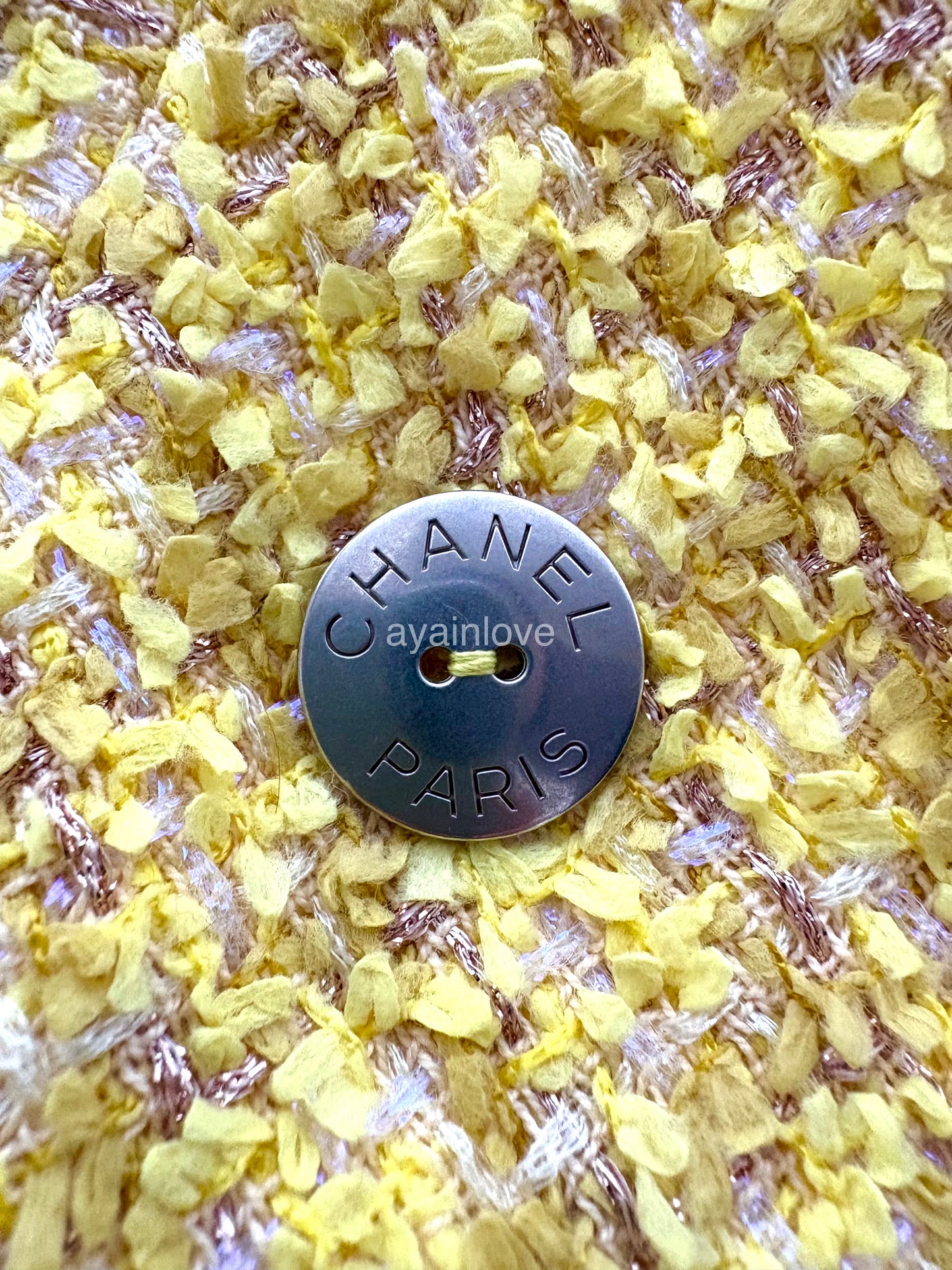 CHANEL 20P Yellow Fantasy Tweed Jacket Size 34FR