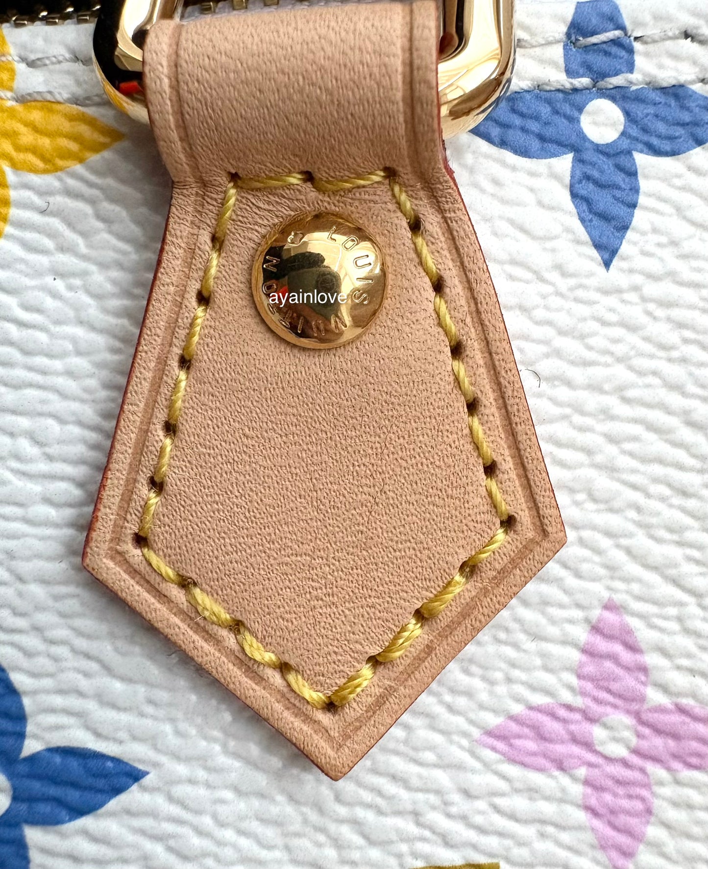 LOUIS VUITTON LV x TM White Multicolour Murakami Nano Speedy Gold Hardware