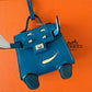 HERMES Kelly Doll Dole Tadelakt Bleu Izmir Bag Charm Palladium Hardware Z Stamp