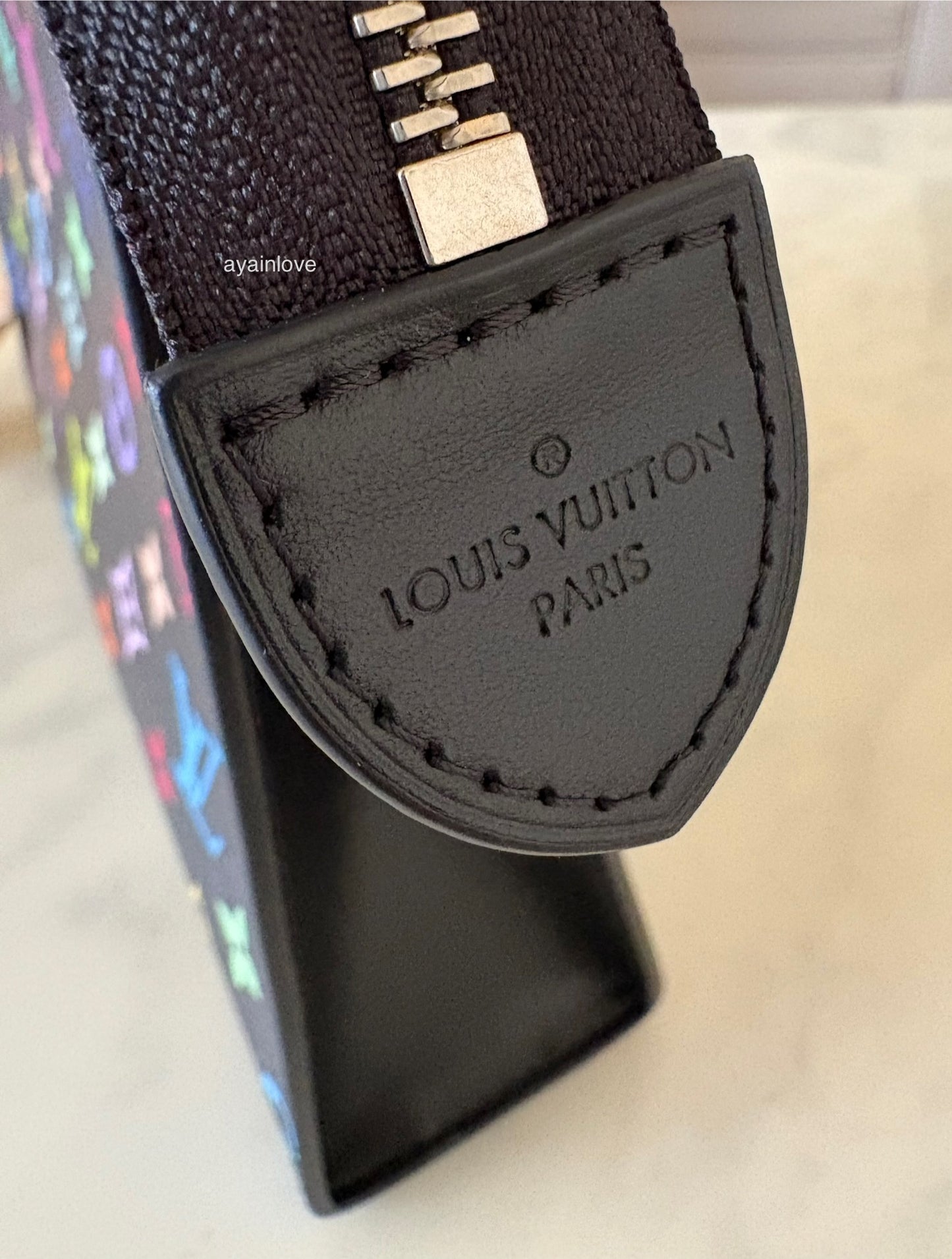 LOUIS VUITTON LV x TM Black Multicolour Rainbow Murakami Toiletry 26 Pouch