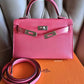 HERMES Mini Kelly 20 Pink Rose Lipstick Chèvre Mysore Palladium Hardware D Stamp