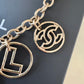 CHANEL 17C Logo CC Necklace Light Gold Hardware