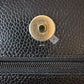 CHANEL Black Caviar Microchipped Classic Wallet On Chain Gold Hardware