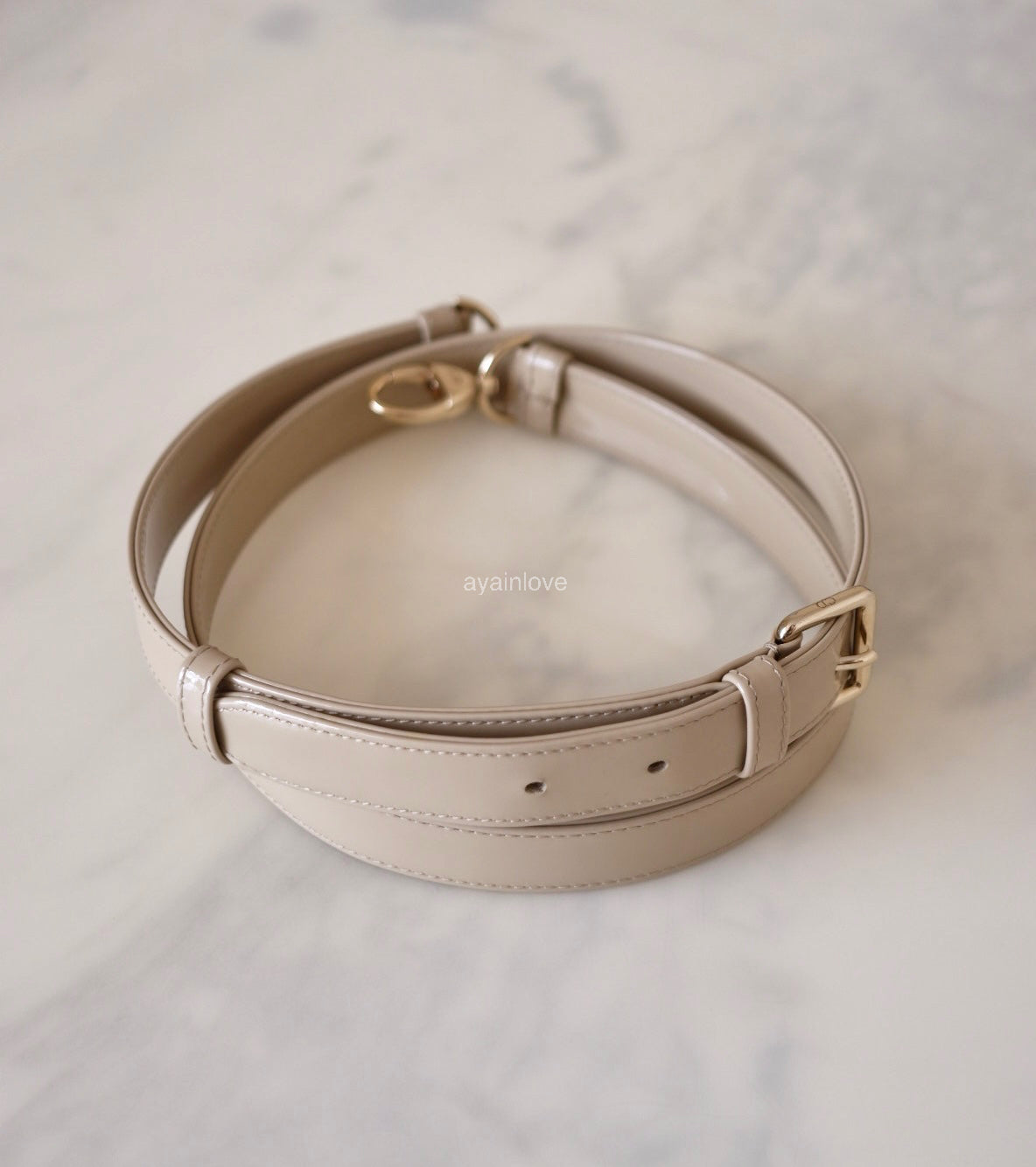 DIOR Small Lady Dior Beige Patent Cannage Calf Skin Bag