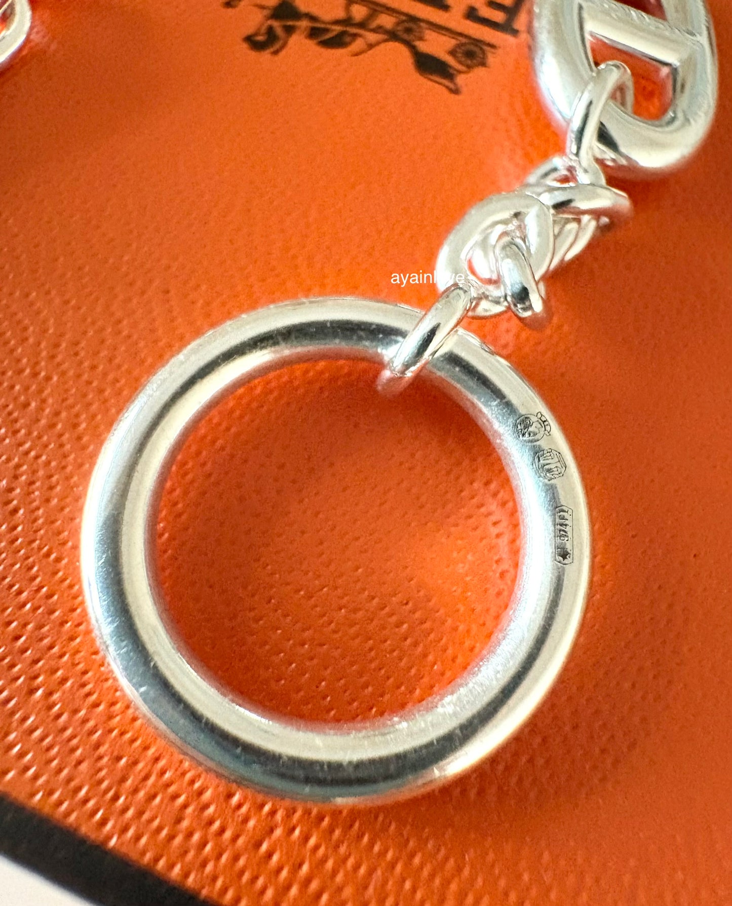 HERMES Farandole Sterling Silver Bracelet Size ST