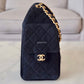 CHANEL 26P Black Washed Denim Small 25 Bag Gold Hardware