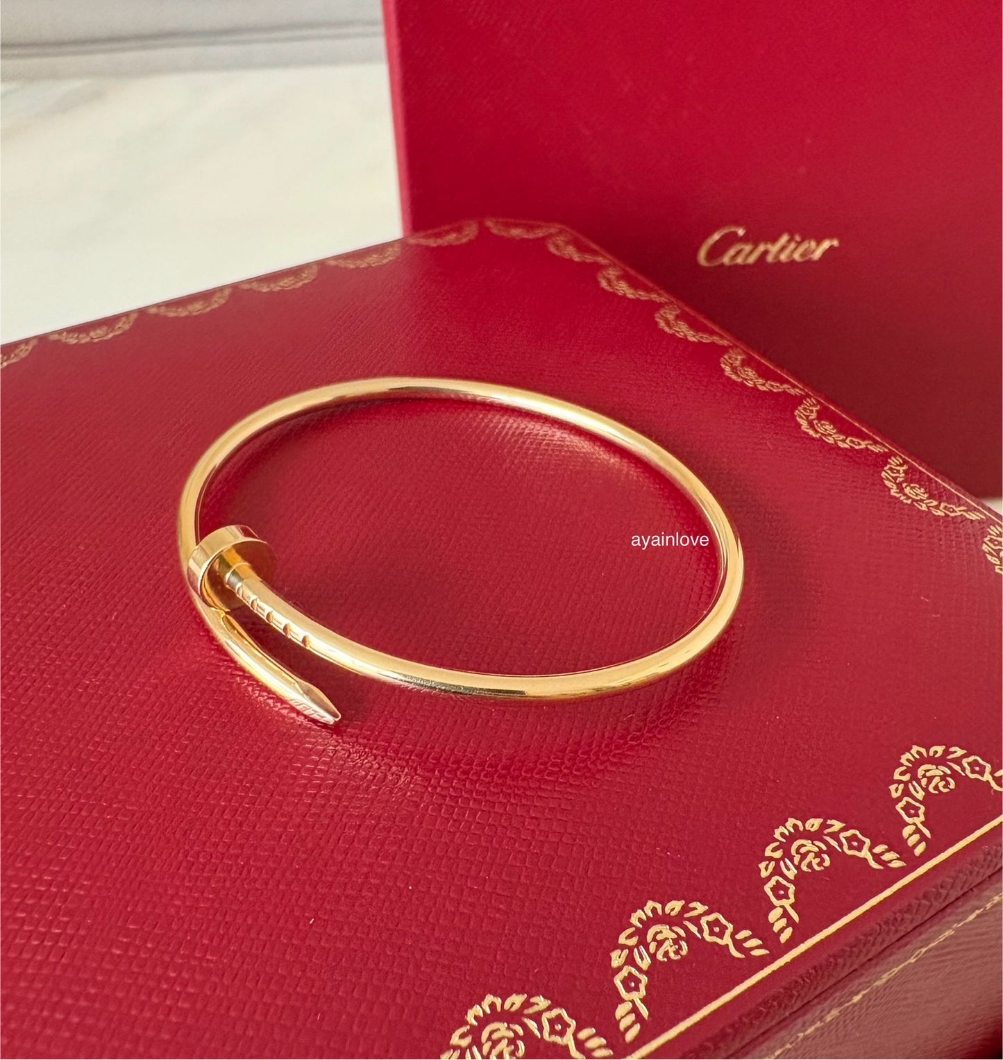 CARTIER 18KT Yellow Gold Small JUC Juste Un Clou Bracelet Size 15