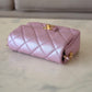 CHANEL 21K Iridescent Pink Caviar My Perfect Square Mini Flap Bag Gold Hardware