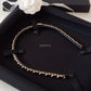 CHANEL Black Interlaced Chain Leather CC Turn Lock Logo Gold Hardware Headband Bandeau