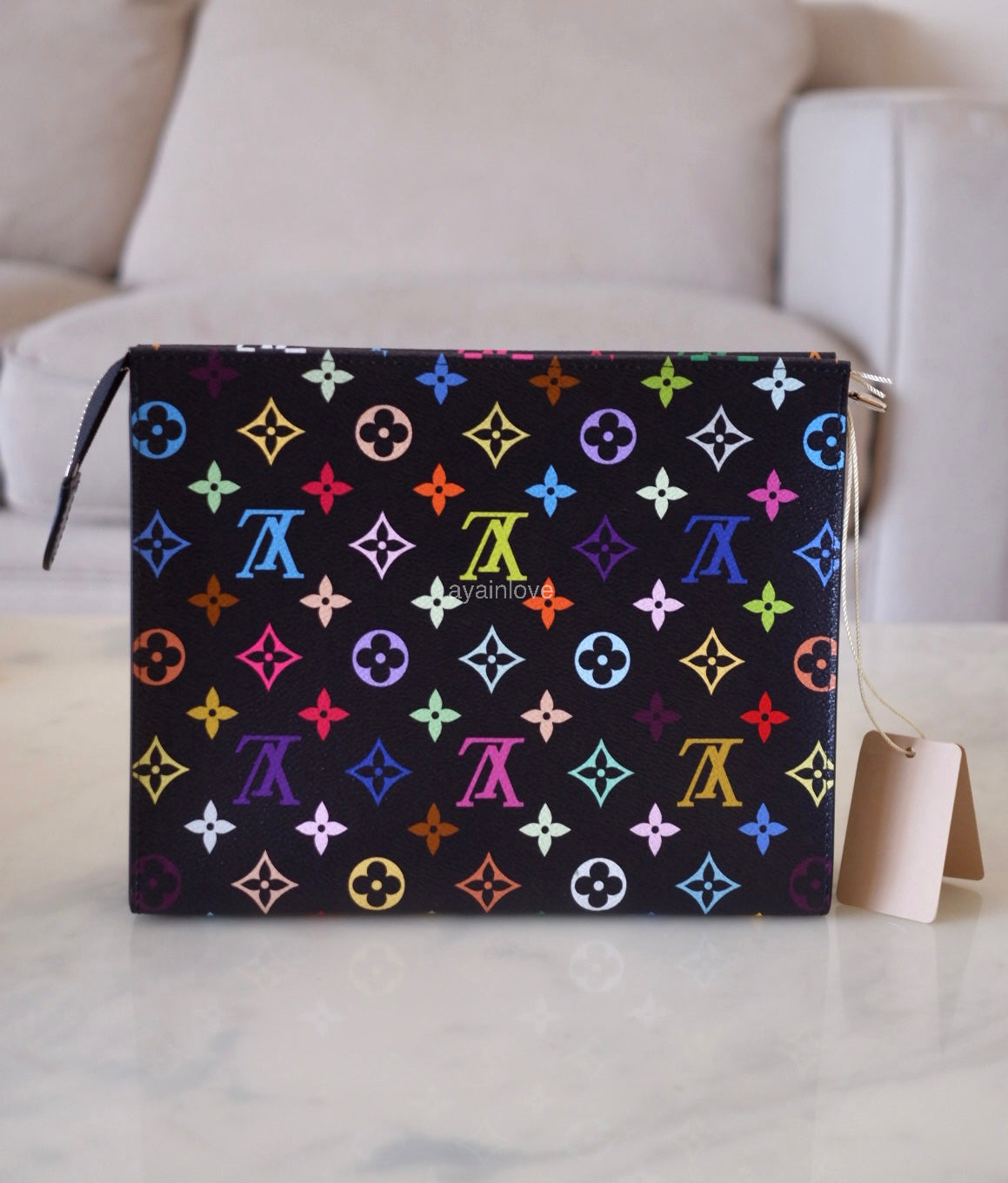 LOUIS VUITTON LV x TM Black Multicolour Rainbow Murakami Toiletry