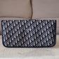 DIOR Blue Oblique Jacquard Fold Over Clutch Bag