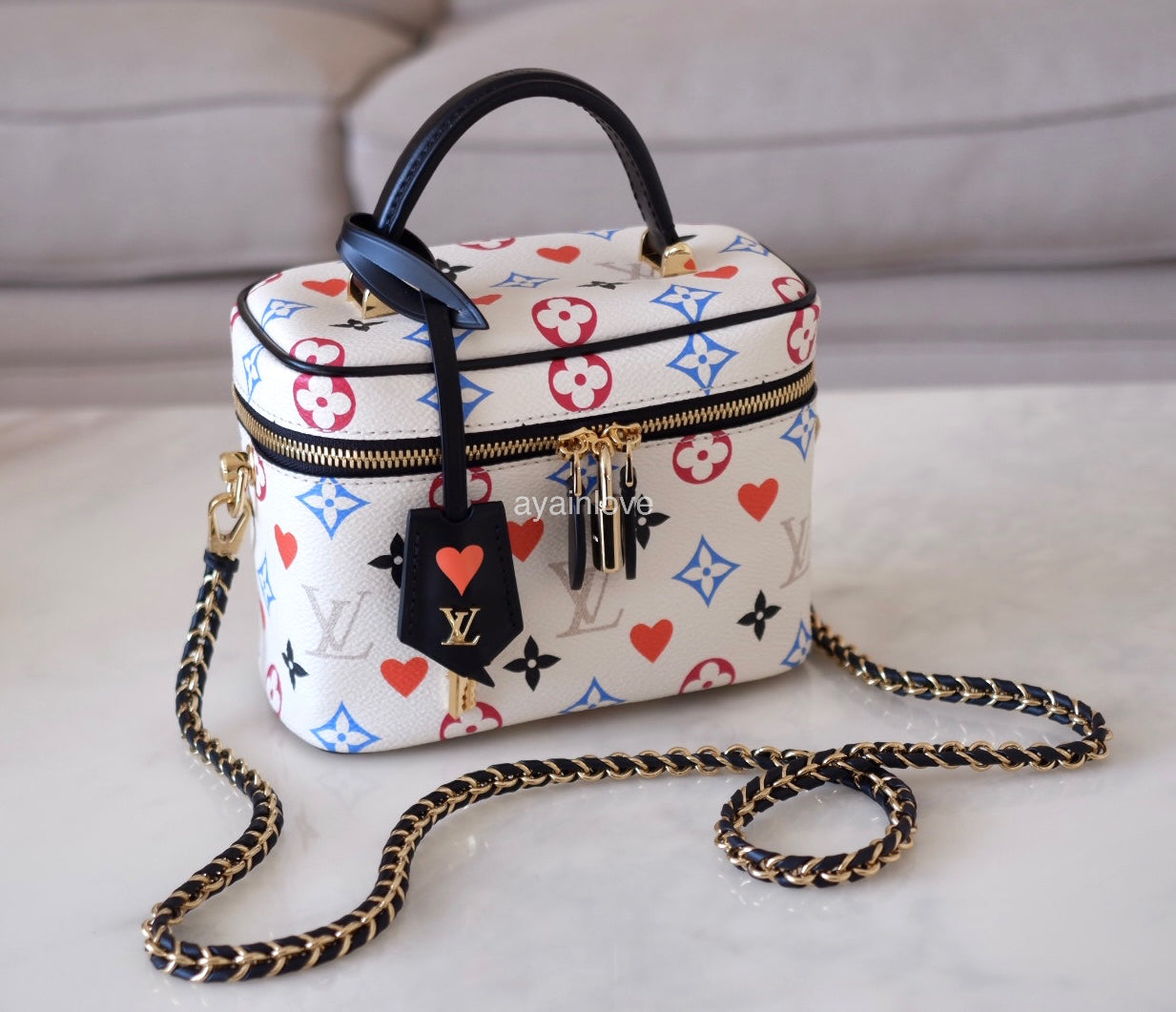 LOUIS VUITTON LV Vanity PM Game On White Gold Hardware – AYAINLOVE CURATED  LUXURIES