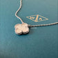 Van Cleef Arpels VCA White Mother of Pearl 18KT White Gold Vintage Alhambra Pendant Necklace