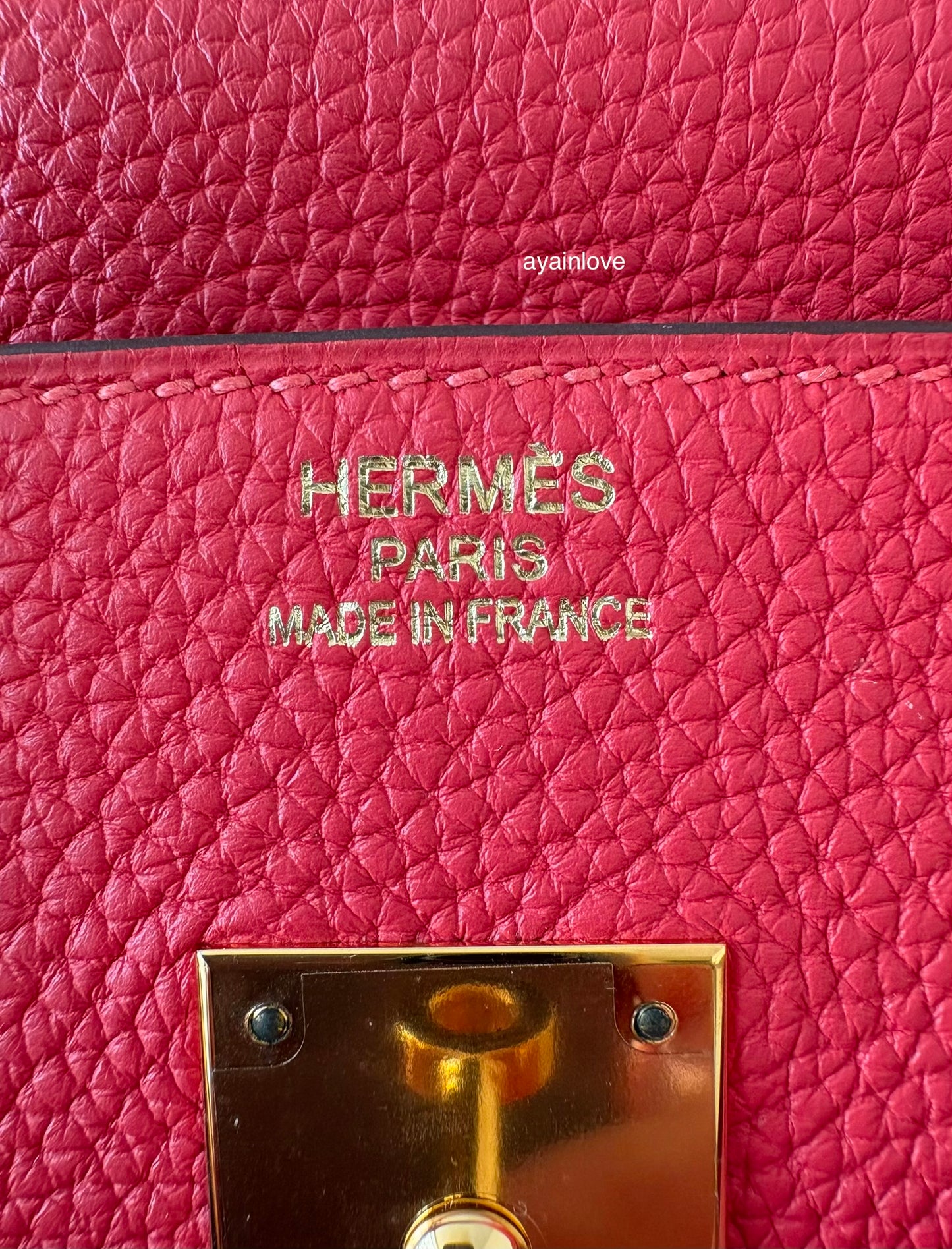 HERMES Birkin 35 Togo Rouge Pivoine Gold Hardware R Stamp