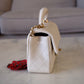 CHANEL 21S Light Beige Caviar Top Handle Rectangular Mini Bag Gold Hardware