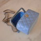 CHANEL 22S Pick Me Up Blue Caviar Top Handle Script Vanity Gold Hardware